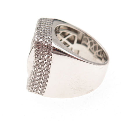 925 Sterling Silver Round-Cut C Z Statement Ring Size 10.25