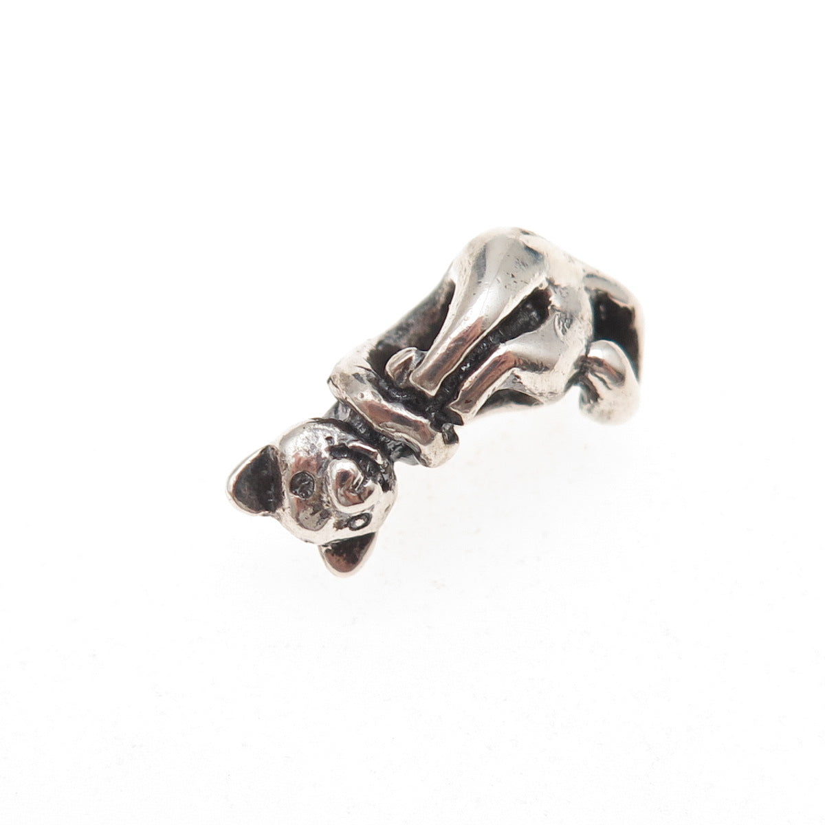 Trollbeads LAA 925 Sterling Silver Cat Slide Bead Charm