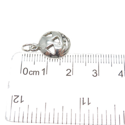 925 Sterling Silver Vintage Halloween Pumpkin Mask Minimalist Charm Pendant