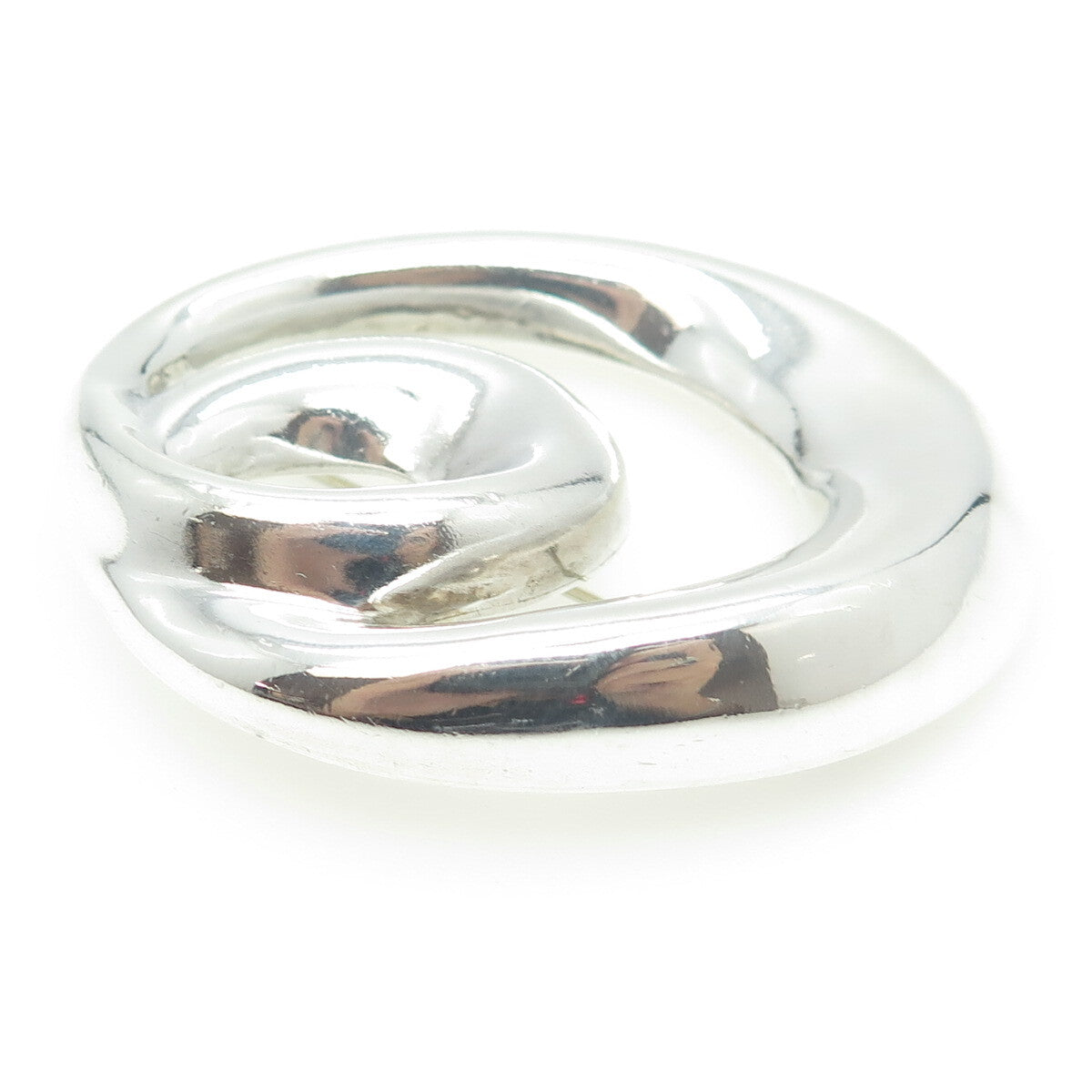 ZINA 925 Sterling Silver Vintage Modernist Twisted Knot Pin Brooch