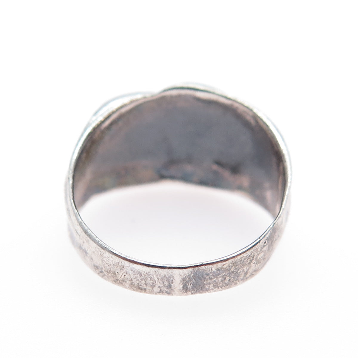 925 Sterling Silver Vintage Modernist Oxidized Ring Size 6