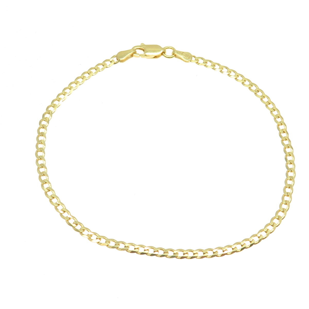 P. LUX 925 Sterling Silver Gold Plated Italy Curb Link Bracelet 8.25"