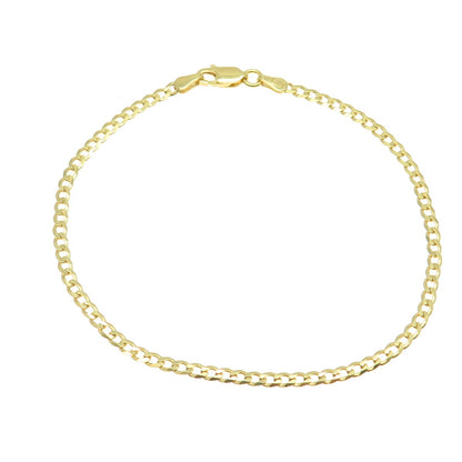 P. LUX 925 Sterling Silver Gold Plated Italy Curb Link Bracelet 8.25"