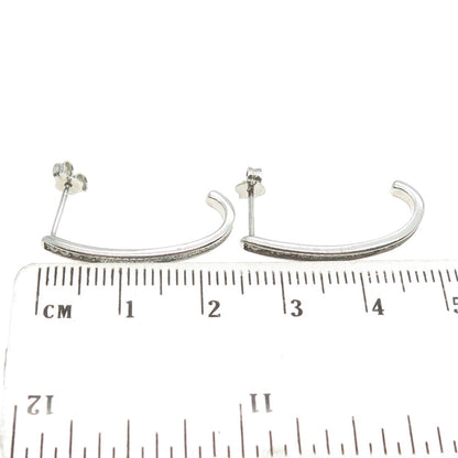 925 Sterling Silver Round-Cut C Z Diamond-Illusion Claw Earrings