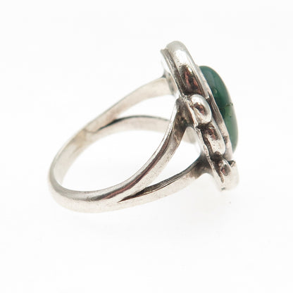 Old Pawn 925 Sterling Silver Vintage Royston Turquoise Oxidized Ring Size 7.25