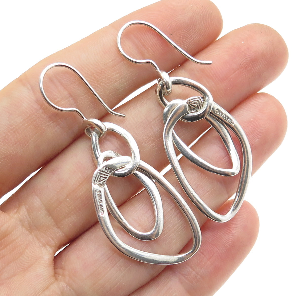 SILPADA 925 Sterling Silver Vintage Interlocked Circle Dangle Earrings