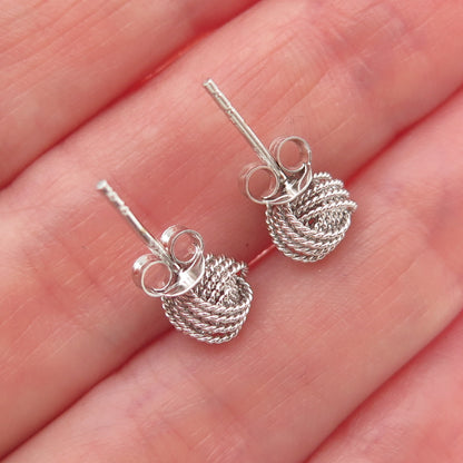 925 Sterling Silver Twisted Knot Stud Earrings