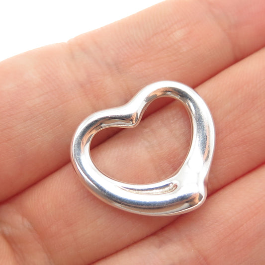 TIFFANY & CO. Elsa Peretti 925 Sterling Silver Vintage 20mm Open Heart Pendant