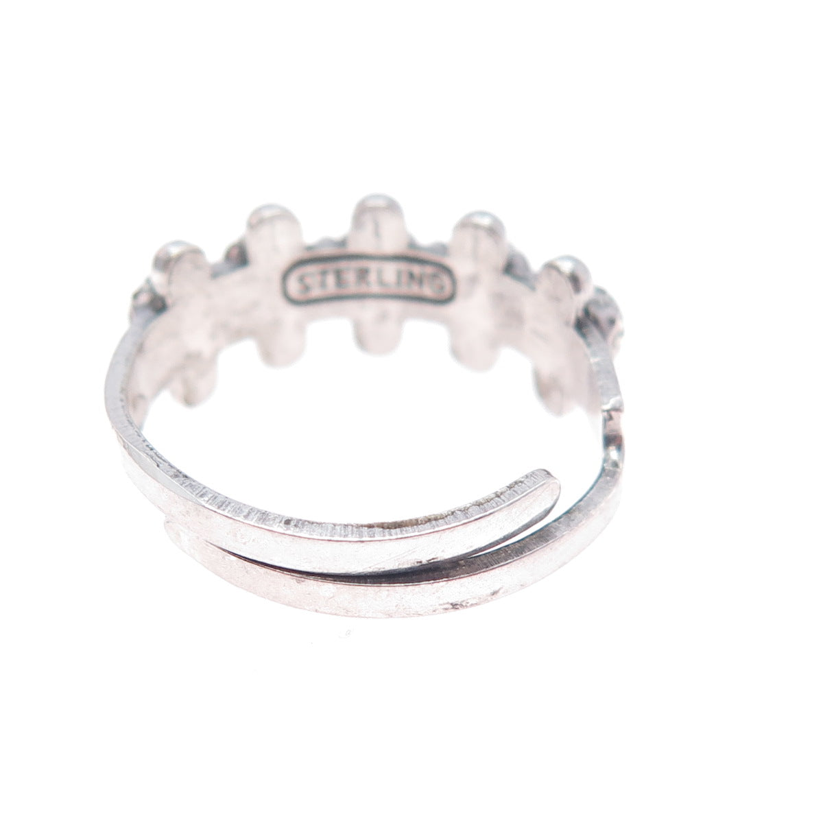 Old Pawn 925 Sterling Silver Vintage Bisbee Turquoise Snake Eye Ring Size 6.25