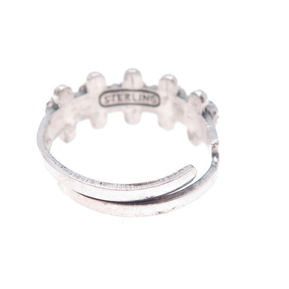 Old Pawn 925 Sterling Silver Vintage Bisbee Turquoise Snake Eye Ring Size 6.25