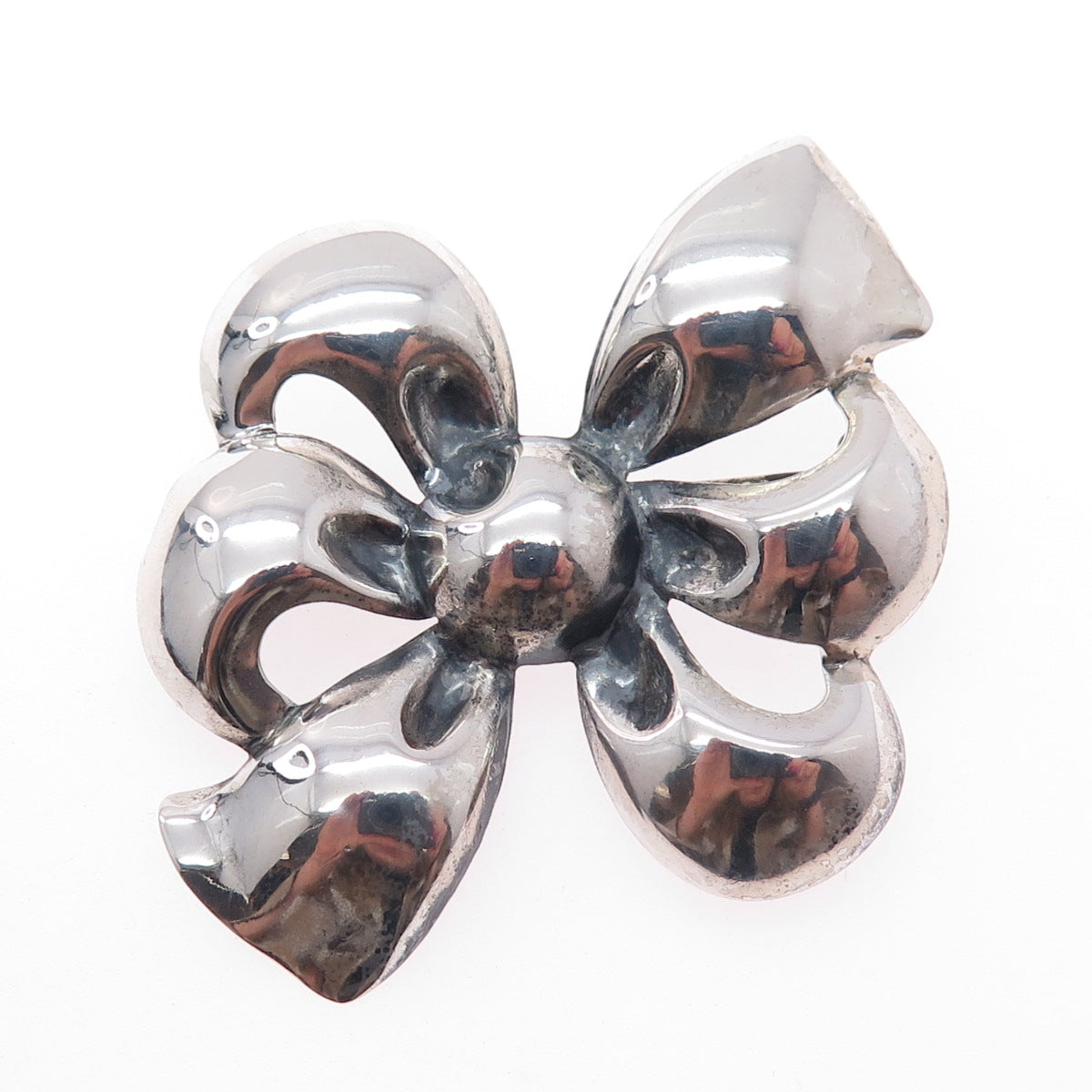 MONET 925 Sterling Silver Antique Art Deco Bow Oxidized Pin Brooch