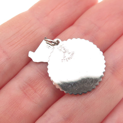 ELCO 925 Sterling Silver Vintage Dearest Mother Maryland Charm Pendant