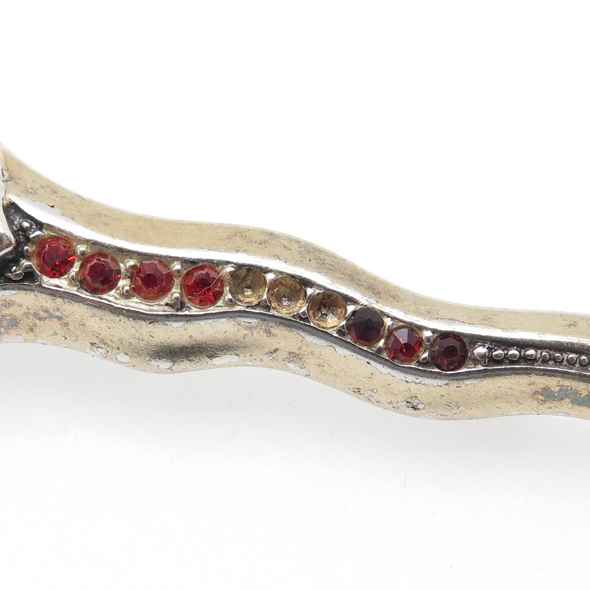 925 Sterling Gold Plated Vintage Rhinestone Sword Pin Brooch (missing 5 stones)
