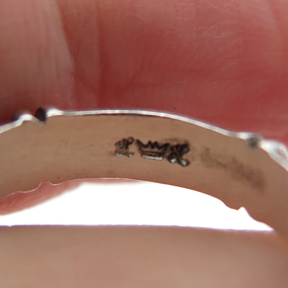 HENRY DESIGNS STUDIO 925 Sterling Silver Vintage Bamboo Band Ring Size 6.25