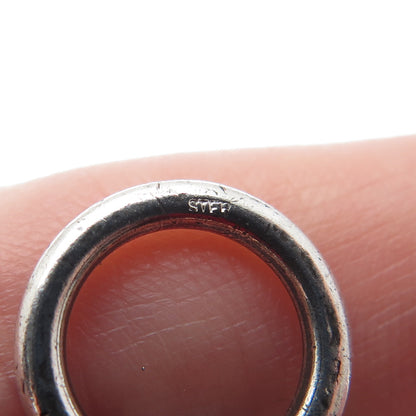 925 Sterling Silver Vintage Modernist Oxidized Large Pendant