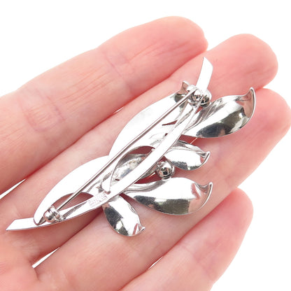 FORSTNER 925 Sterling Silver Vintage Modernist Floral Pin Brooch