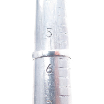 925 Sterling Silver Vintage Real Round-Cut Ruby & C Z Ring Size 5.75