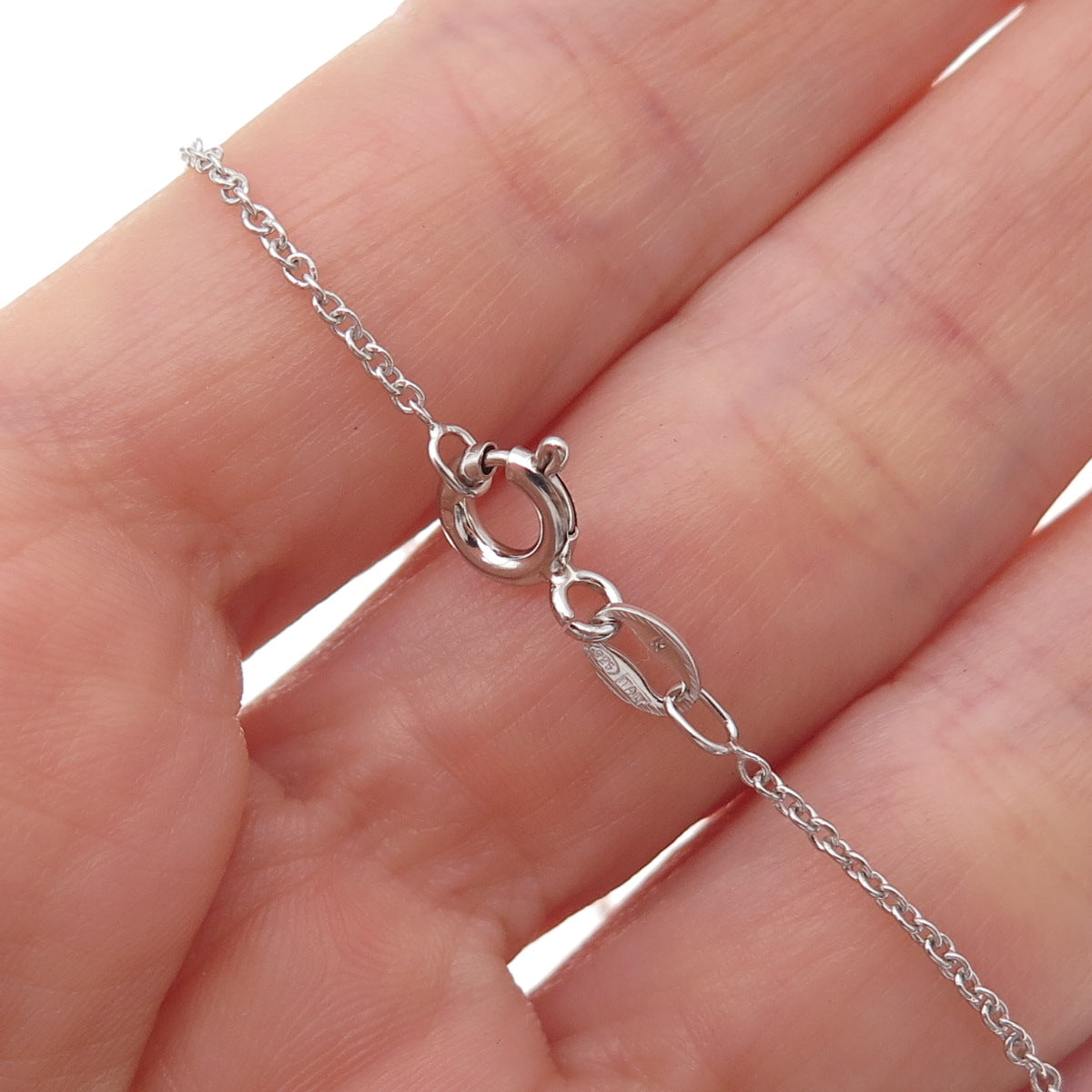 Sun 925 Sterling Silver 14K Gold Real Diamond Infinity Cable Chain Necklace 18"