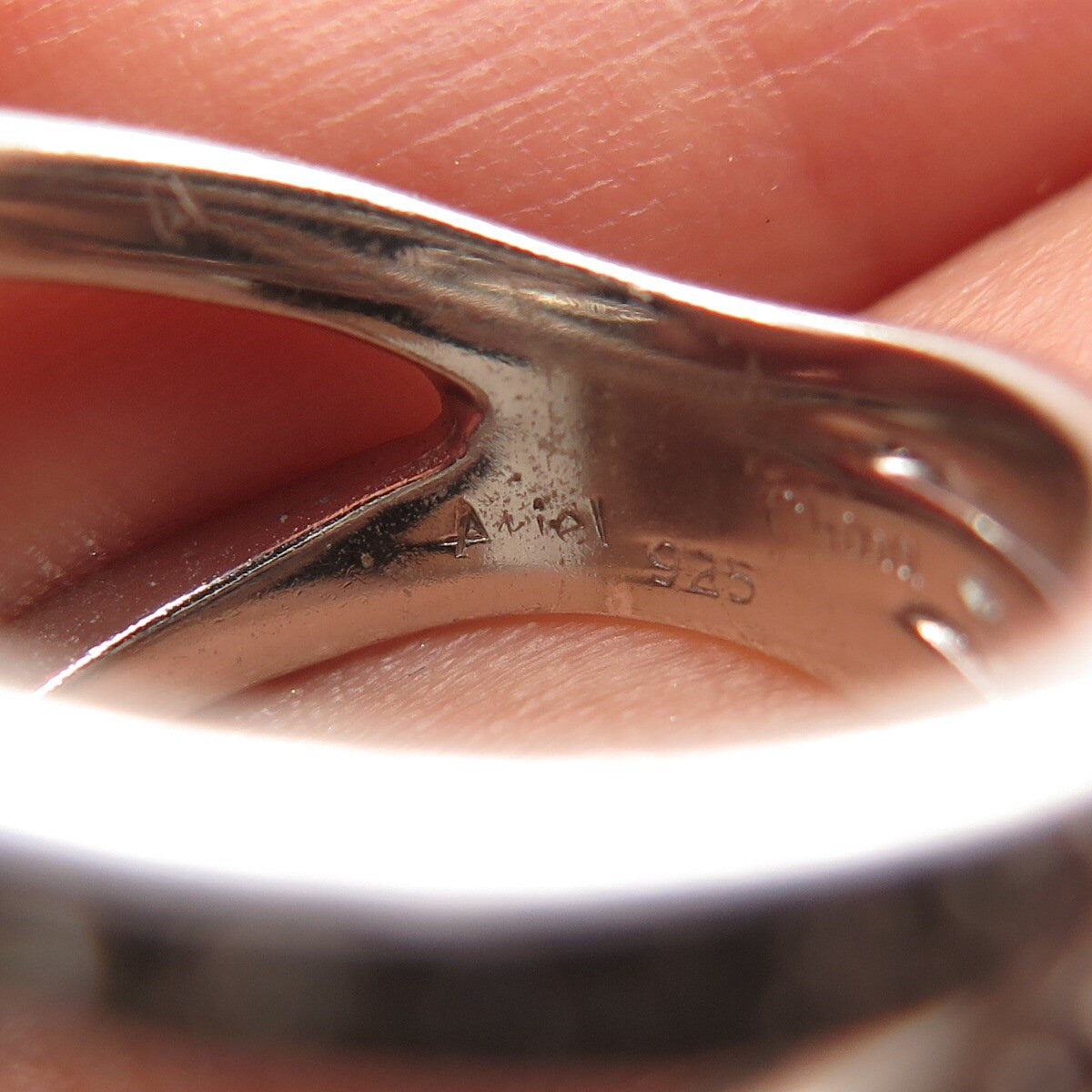 925 Sterling Silver Ariel Lab-Created White & Pink Sapphire Ring Size 5.25