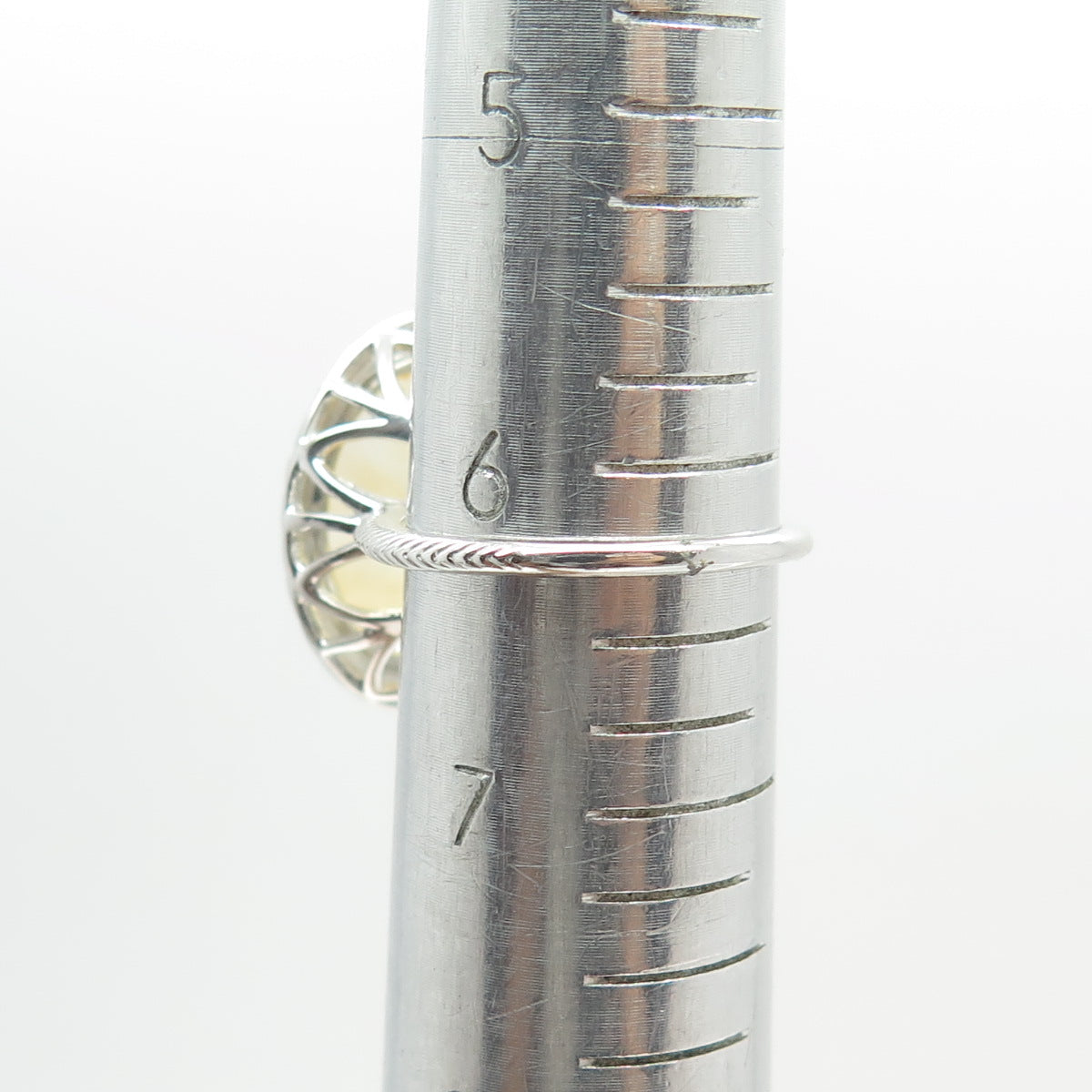 925 Sterling Silver Real Oval-Cut Citrine Ring Size 6.25