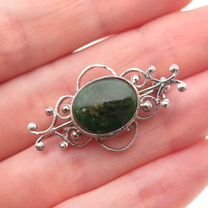 Chapal Zanray 925 Sterling Silver Vintage Enamel Ornate Pin Brooch