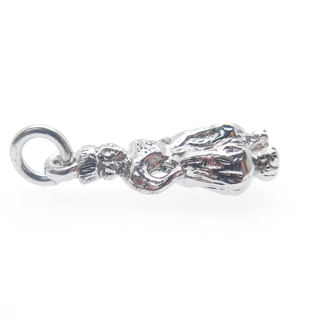 925 Sterling Silver Vintage Queen Oxidized Minimalist 3D Charm Pendant