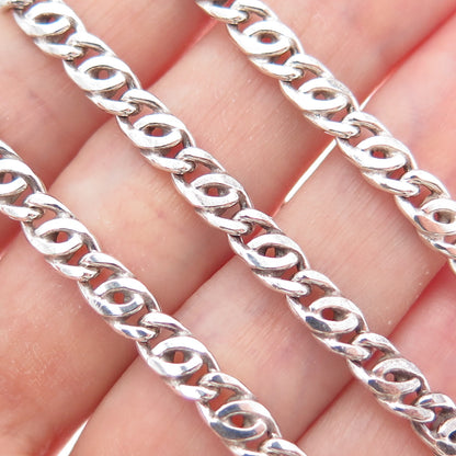 925 Sterling Silver Vintage Italy Celtic Anchor Chain Necklace 20"