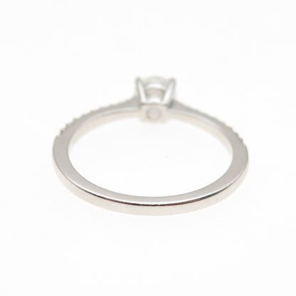 925 Sterling Silver Round-Cut C Z Engagement Ring Size 6.25