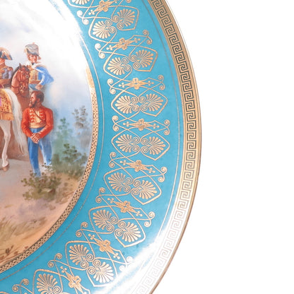 NAPOLEON Antique 1900's France Porcelain Battle of Austerlitz Cabinet Plate #27