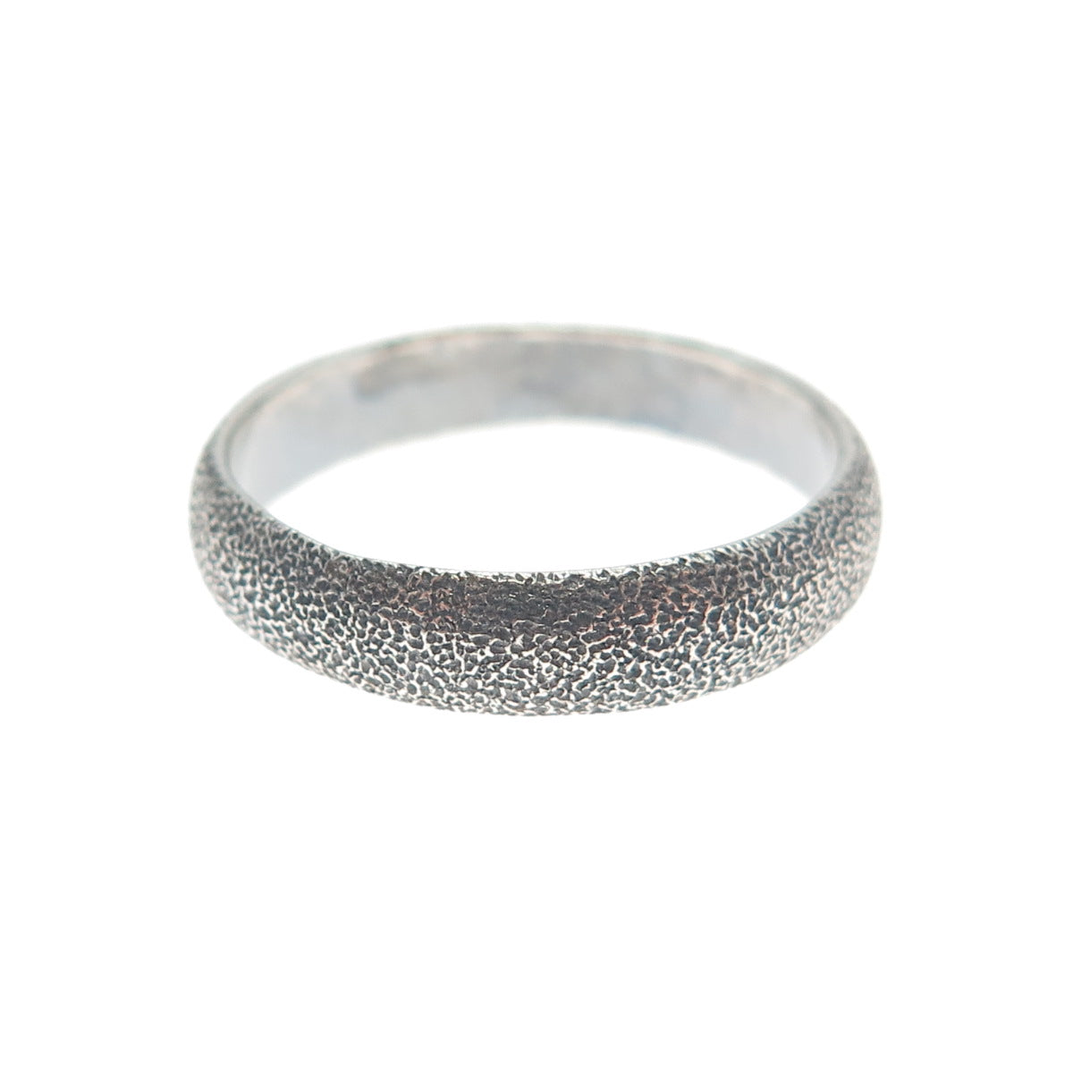 925 Sterling Silver Vintage Textured Oxidized Band Ring Size 7.5