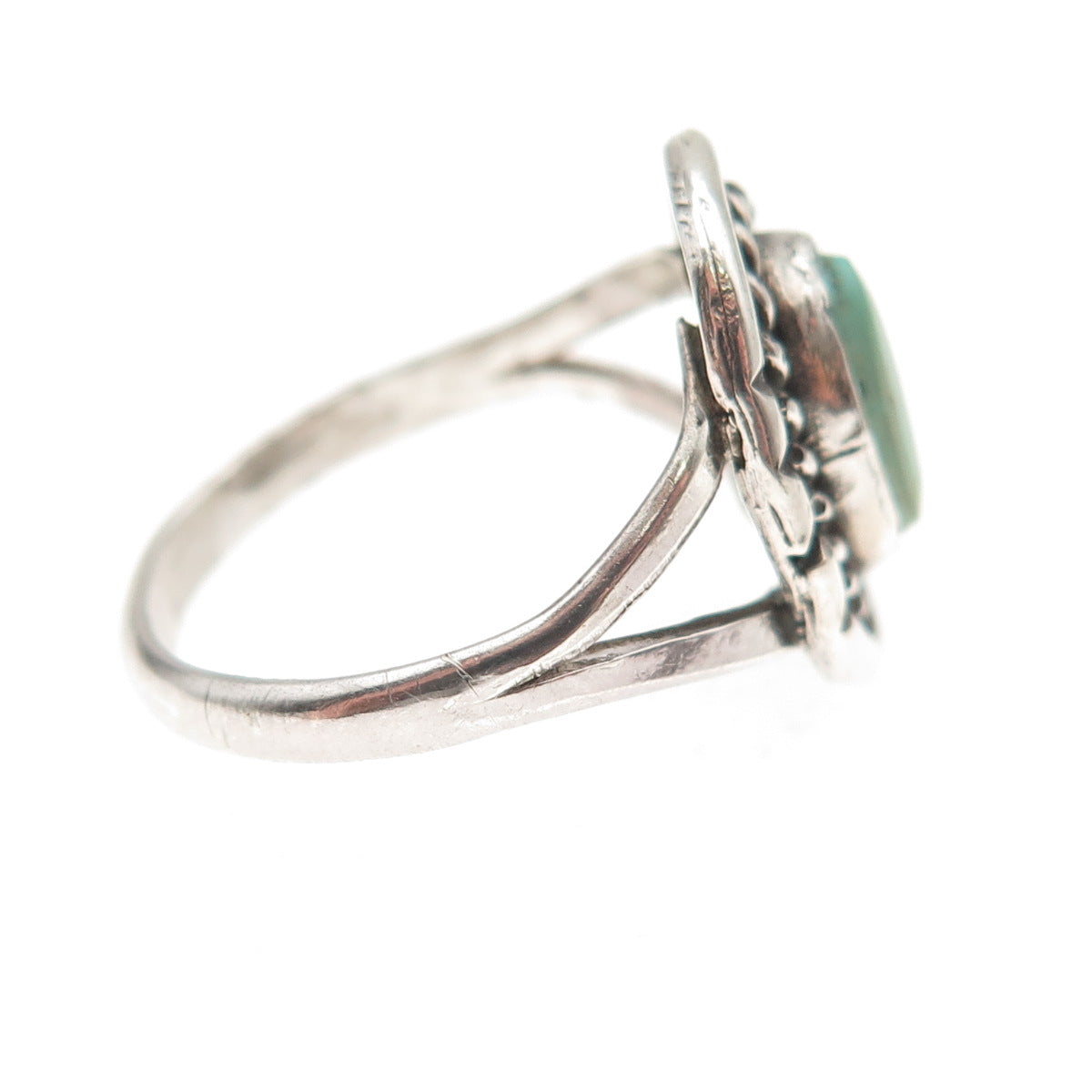 Old Pawn 925 Sterling Silver Vintage Southwestern Turquoise Tribal Ring Size 6.5