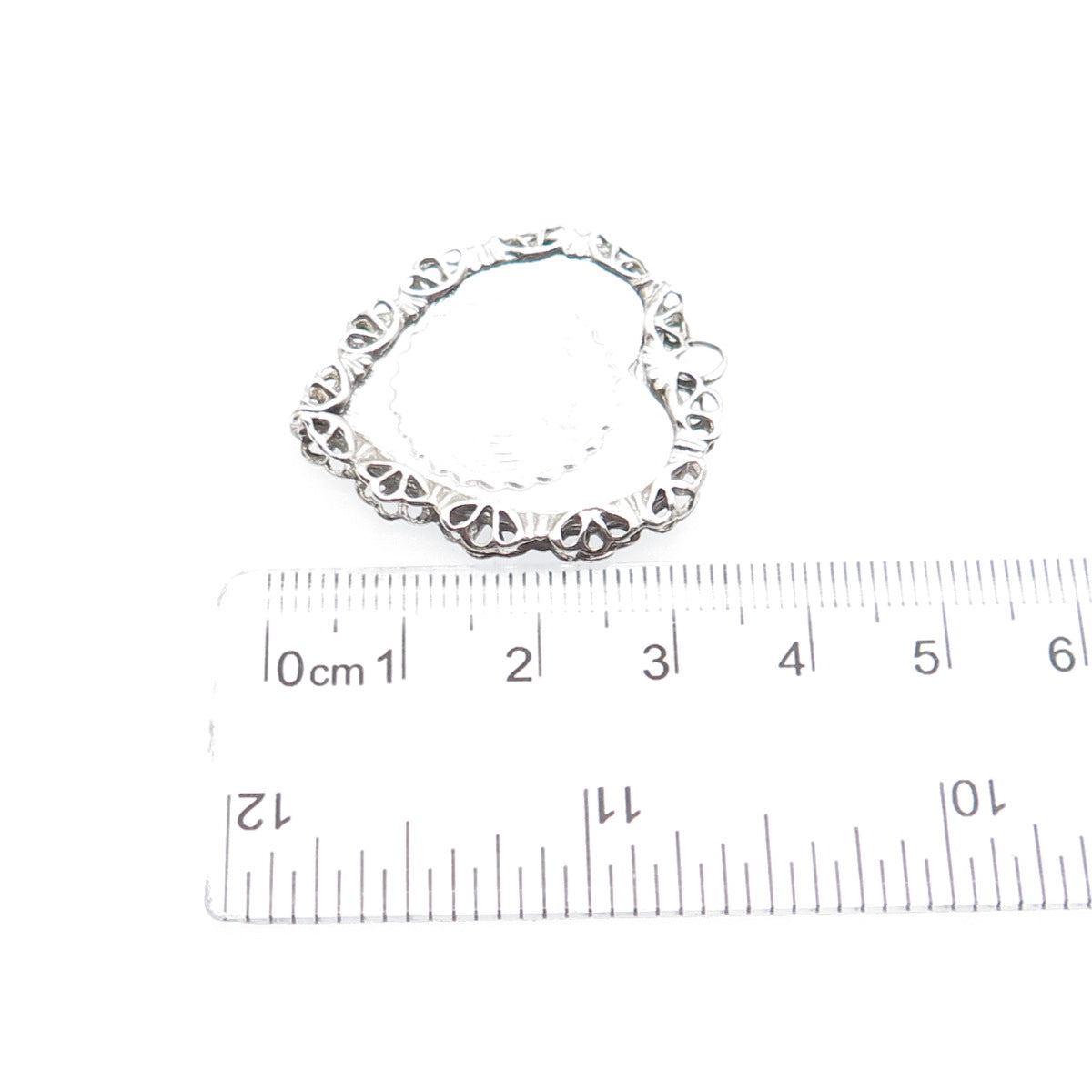 925 Sterling Silver Vintage Happy Birthday Heart Charm Pendant