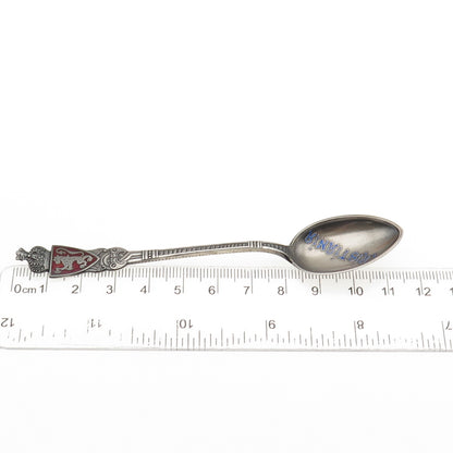 Th Marthinse Sterling Silver Antique Norway Enamel Kristiania Oslo Coffee Spoon