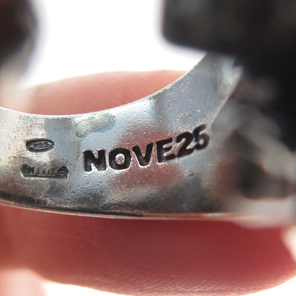 NOVE25 Sterling Silver Vintage Basset Hound Dog Adjustable Hug Ring Size 6.75