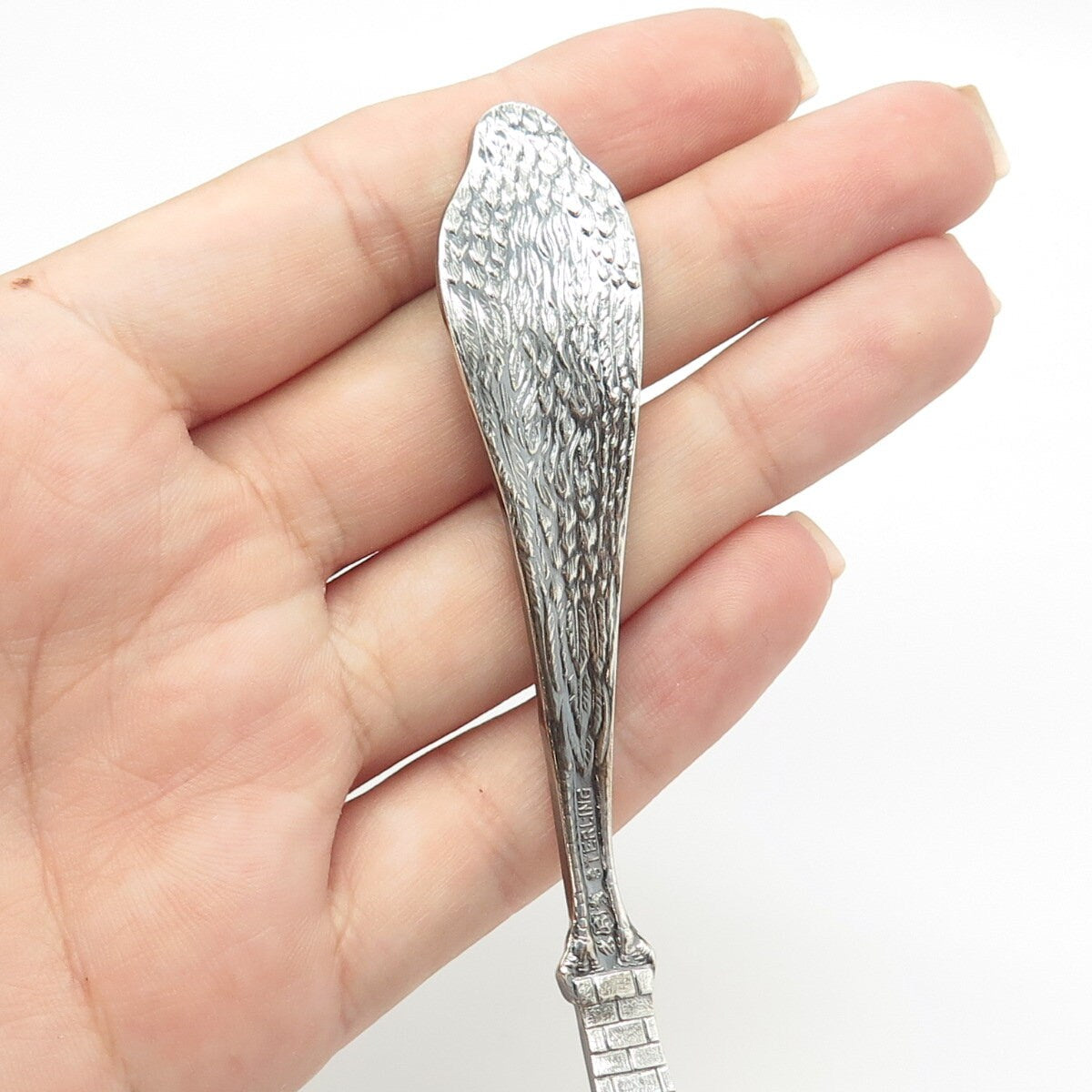 925 Sterling Silver Antique Art Deco Reed & Barton Stork Birth Record Spoon