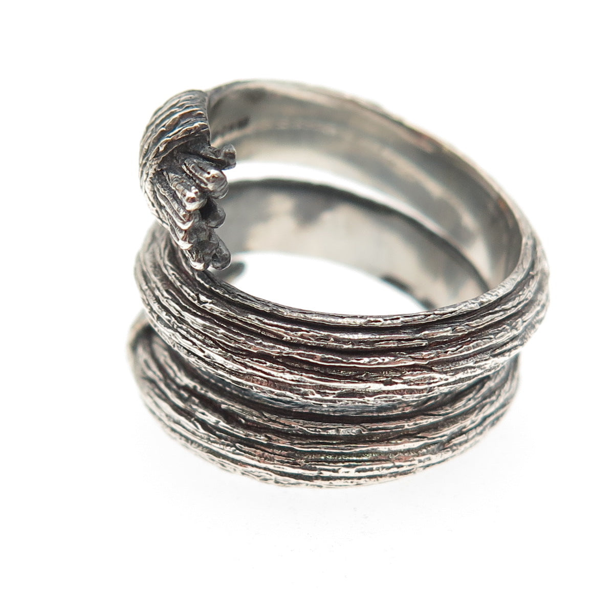 Bleue Burnham Sterling Silver London Adjustable Oxidized Spiral Ring Size 6.5