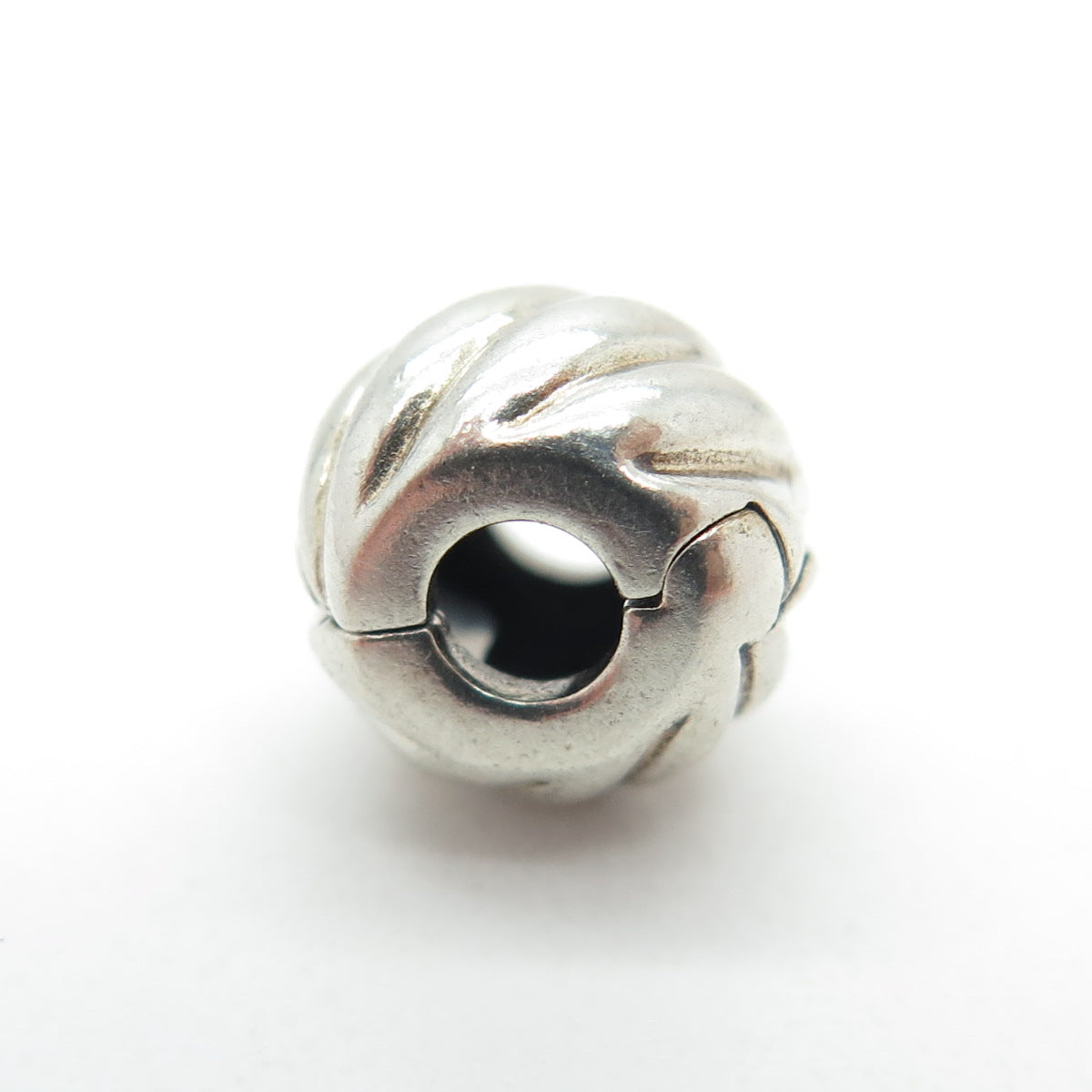 PANDORA 925 Sterling Silver Polished Feathered Clip Charm