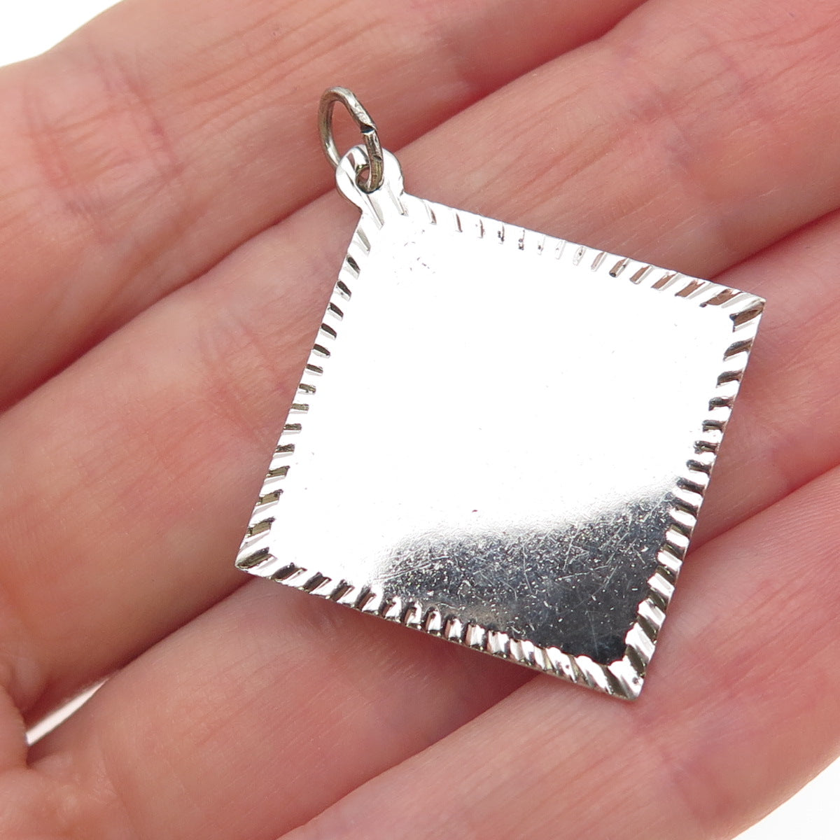 Town & Country Sterling Silver Vintage Pink Rhinestone Graduation Day Pendant