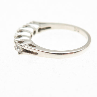 Joseph Demarco Sterling Silver Vintage Round-Cut C Z Half Eternity Ring Size 6