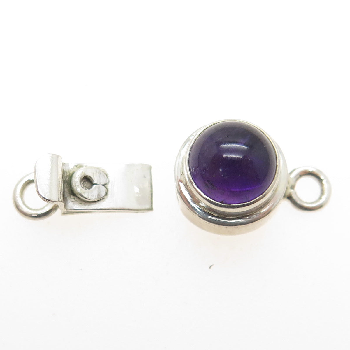 925 Sterling Silver Vintage Real Amethyst Bracelet & Necklace Box Lock Clasp