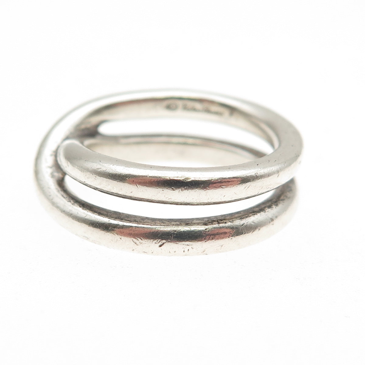 Tiffany & Co. 925 Sterling Silver Vintage Crisscross Ring Size 6.5