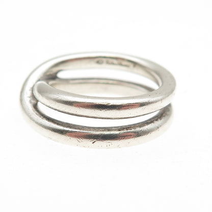 Tiffany & Co. 925 Sterling Silver Vintage Crisscross Ring Size 6.5