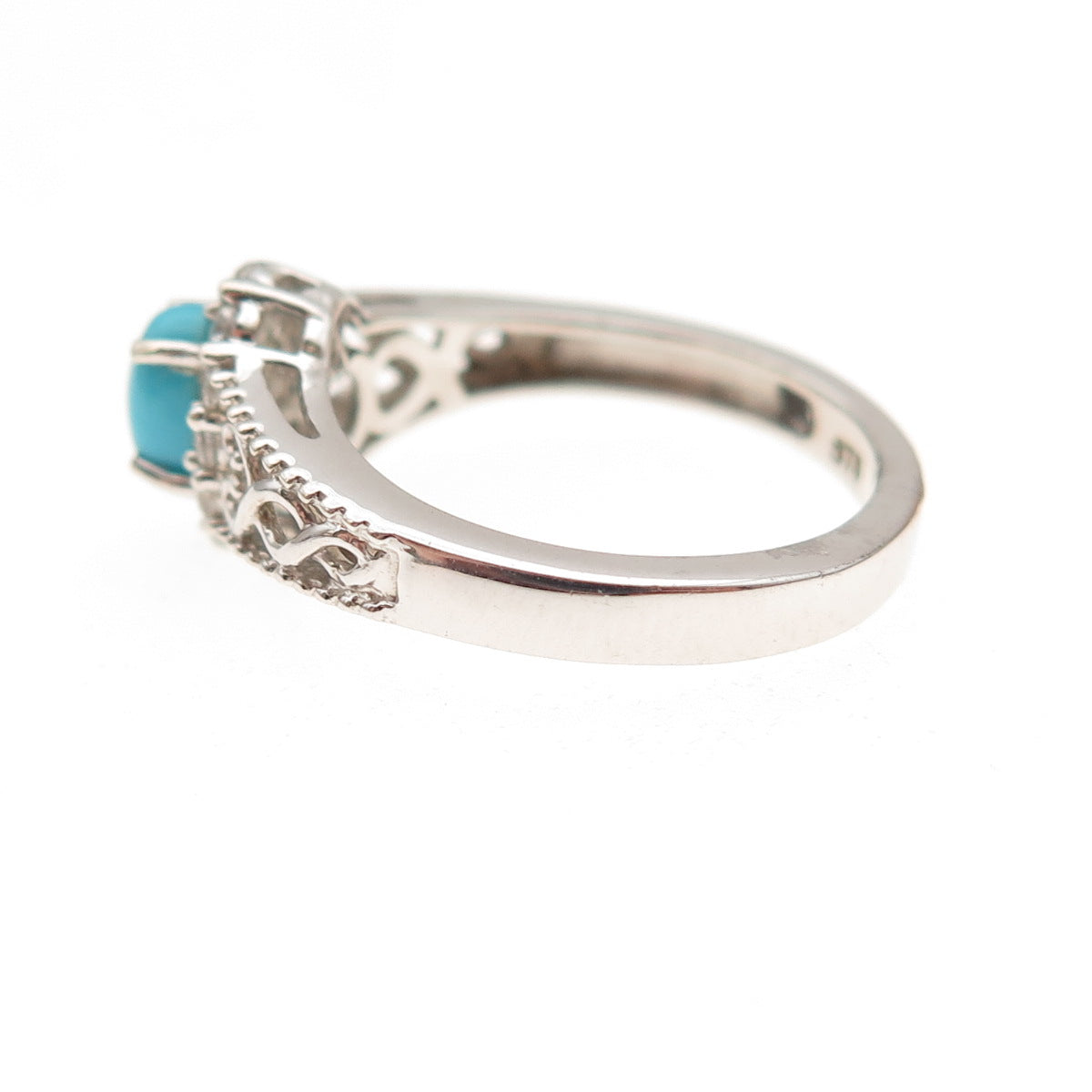 Chuck Clemency 925 Sterling Real Sleeping Beauty Turquoise Topaz Ring Size 5.25