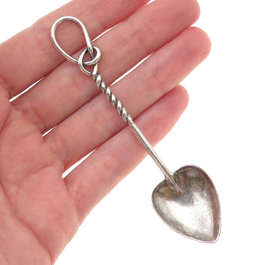 Simons Bros 925 Sterling Silver Antique Art Deco Twisted Heart Coffee Spoon #407