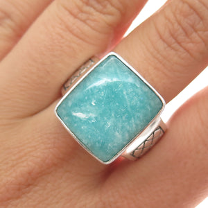 PHLD PlayHardLookDope 925 Sterling Silver Real Amazonite Ring Size 10.5
