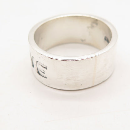 925 Sterling Silver Vintage Mexico "LOVE" Band Ring Size 10.75