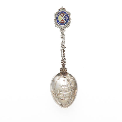 925 Sterling Silver Antique 1901 RH Enamel Montreal Coffee Spoon