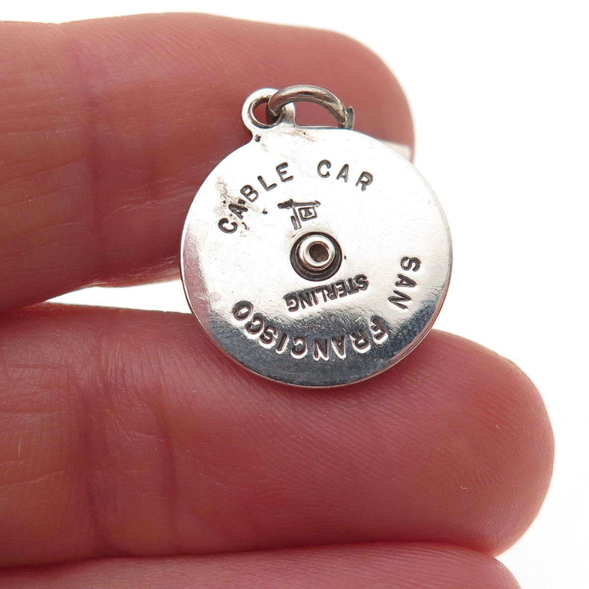 Bell Trading Post Sterling Silver Antique Art Deco SF Cable Car Charm Pendant