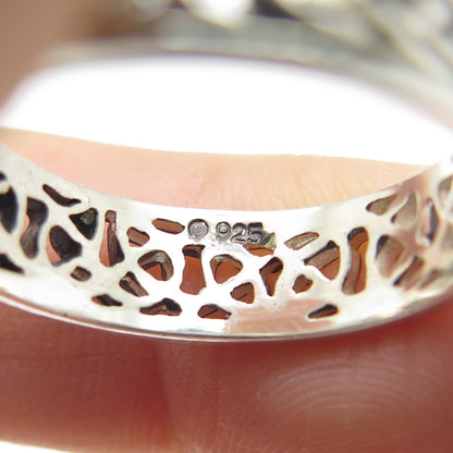 925 Sterling Silver Vintage Celtic Knot Oxidized Band Ring Size 9.25