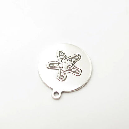 925 Sterling Silver USA Two In Town Starfish Charm Pendant
